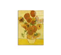Artopweb CrystalArt 80 × 60 cm Tableau Plexiglass effet verre brillant léger prêt à accrocher décoration maison art design italien écologique - Still life with sunflowers by Van Gogh Vincent