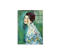 Artopweb CrystalArt 80 × 60 cm Tableau Plexiglass effet verre brillant léger prêt à accrocher décoration maison art design italien écologique portrait d'une dame de Klimt Gustav