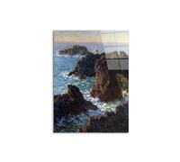 Artopweb CrystalArt 80 × 60 cm Tableau Plexiglass effet verre brillant léger prêt à accrocher décoration maison art design italien écologique - Rocky peaks at the Belle-Ile de Monet Claude