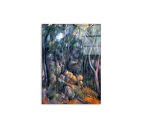 Artopweb CrystalArt 80 × 60 cm Tableau Plexiglass effet verre brillant léger prêt à accrocher Eco-Friendly - Forest caves in the cliffs above the Chaì ?teau Noir par Cezanne Paul