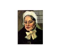 Artopweb CrystalArt 80 × 60 cm Tableau Plexiglass effet verre brillant léger prêt à accrocher écologique - Head of an old woman with White Cap The Midwife de Van Gogh Vincent