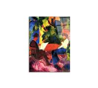 Artopweb CrystalArt 80 × 60 cm Tableau Plexiglass Effet Verre Brillant Léger Prêt à Suspendre Décoration Maison Art Design Italien Eco-Friendly - Couple at the garden table par Macke August