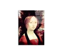 Artopweb CrystalArt 80 × 60 cm Tableau Plexiglass Effet Verre Brillant Léger Prêt à Suspendre Eco-Friendly - Portrait of a Dame Genève Benci) par Da Vinci Leonardo