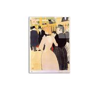 Artopweb CrystalArt 80 × 60 cm Tableau Plexiglass Effet Verre Brillant Léger Prêt à Suspendre Eco-Friendly - At the Moulin Rouge. la Goulue and her sister de Toulouse-Lautrec