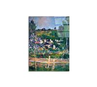 Artopweb CrystalArt 80 × 60 cm Tableau Plexiglass Effet Verre Brillant Léger Prêt à Suspendre Eco-Friendly - Village behind the view of Auvers-sur-Oise. La clôture de Cezanne Paul