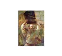 Artopweb CrystalArt 80 x 60 cm Tableau Plexiglass effet verre brillant léger prêt à accrocher décoration maison art design italien écologique - Moses with the commandments di Rembrandt