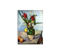 Artopweb CrystalArt 80 x 60 cm Tableau Plexiglass effet verre brillant léger prêt à accrocher décoration maison art design italien écologique - Still Life Tulips and Apples par Cezanne Paul