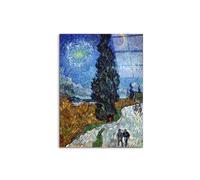 Artopweb CrystalArt 80 x 60 cm Tableau Plexiglass effet verre brillant léger prêt à accrocher décoration maison art design italien écologique - Country road en Provence de Van Gogh Vincent