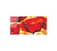 Artopweb CrystalArt Art Studio 50 × 100 cm Tableau Plexiglass Effet Verre Brillant Léger Prêt à Suspendre Décoration Maison Art Design Italien Eco-Friendly - Red Poppies I