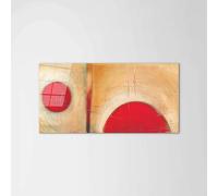 Artopweb CrystalArt Art Studio 50 × 100 cm Tableau Plexiglass Effet Verre Brillant Léger Prêt à Suspendre Décoration Maison Art Design Italien Eco-Friendly - Résumé Red Egs d'Art Studio
