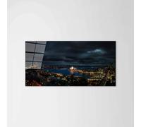 Artopweb CrystalArt Art Studio - 50 x 100 cm - Tableau Plexiglass effet verre brillant léger prêt à accrocher, décoration maison, art design italien écologique - Sydney Blue