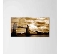 Artopweb CrystalArt Art Studio 50 x 100 cm Tableau Plexiglass Effet Verre Brillant Léger Prêt à Suspendre Décoration Maison Art Design Italien Eco-Friendly - London Tower Bridge