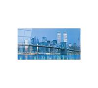 Artopweb CrystalArt Art Studio 50 x 100 cm Tableau Plexiglass Effet Verre Brillant Léger Prêt à Suspendre Décoration Maison Art Design Italien Eco-Friendly - Brooklyn Bridge Night View