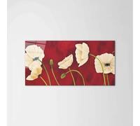 Artopweb CrystalArt Art Studio 50 x 100 cm Tableau Plexiglass Effet Verre Brillant Léger Prêt à Suspendre Décoration Maison Art Design Italien Eco-Friendly - Red Poppies VI