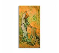 Artopweb EarthArt Materic 100 x 50 cm Tableau matériel 3D effet pinceau léger prêt à accrocher écologique - Woodcutter (after Millet) par Van Gogh Vincent