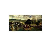 Artopweb EarthArt Materic 50 × 100 cm Tableau matériel 3D effet pinceau léger prêt à accrocher décoration maison art design italien écologique - Race at Longchamp par Manet Édouard