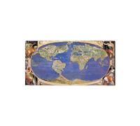 Artopweb EarthArt Materic 50 × 100 cm Tableau matériel 3D effet pinceau léger prêt à accrocher décoration maison art design italien écologique - Globe carte d'Art Studio