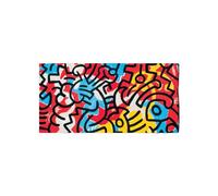 Artopweb EarthArt Materic 50 × 100 cm Tableau matériel 3D effet pinceau léger prêt à accrocher décoration maison art design italien écologique - Homage to Keith Color Glyphs par Art Studio