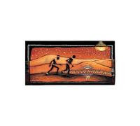 Artopweb EarthArt Materic 50 × 100 cm Tableau matériel 3D effet pinceau léger prêt à accrocher décoration maison art design italien écologique - Africa Sun par Art Studio