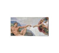 Artopweb EarthArt Materic 50 × 100 cm Tableau matériel 3D effet pinceau léger prêt à accrocher décoration maison art design italien écologique - Homage to Michelangelo - Creation of Adam