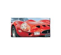 Artopweb EarthArt Materic 50 × 100 cm Tableau matériel 3D effet pinceau léger prêt à accrocher décoration maison art design italien écologique - Red car di Art Studio