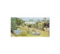 Artopweb EarthArt Materic 50 × 100 cm Tableau matériel 3D effet pinceau léger prêt à accrocher écologique - Le jardin des Daubignys de Van Gogh Vincent
