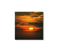 Artopweb EarthArt Materic 50 × 70 cm | Tableau matériel 3D effet brossé, léger et prêt à accrocher | Décoration de maison Art Design Italien Eco-Friendly - Sunset Sun and Clouds par Art Studio