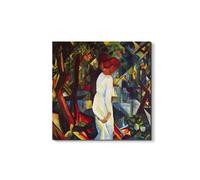 Artopweb EarthArt Materic 50 × 70 cm | Tableau matériel 3D effet brossé, léger et prêt à accrocher | Décoration de maison Art Design Italien Eco-Friendly - Couple in the forest de Macke August