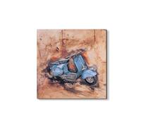 Artopweb EarthArt Materic 50 × 70 cm | Tableau matériel 3D effet brossé, léger et prêt à accrocher | Décoration de maison Art Design Italien Eco-Friendly - Bleu guêpe d'Art Studio