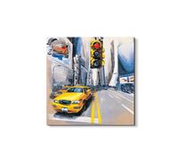 Artopweb EarthArt Materic 50 × 70 cm | Tableau matériel 3D effet brossé, léger et prêt à accrocher | Décoration de maison Art Design Italien Eco-Friendly - Yellow Cab d'Art Studio