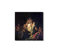 Artopweb EarthArt Materic 50 × 70 cm | Tableau matériel 3D effet brossé, léger et prêt à accrocher | Décoration de maison Art Design Italien Eco-Friendly - The Unbelieving Thomas de Rembrandt