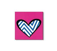 Artopweb EarthArt Materic 50 × 70 cm | Tableau matériel 3D effet brossé, léger et prêt à accrocher | Décoration de maison Art Design Italien Eco-Friendly - Striped heart by Art Studio