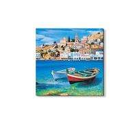 Artopweb EarthArt Materic 50 × 70 cm | Tableau matériel 3D effet brossé, léger et prêt à accrocher | Décoration de maison Art Design Italien Eco-Friendly - Boat on the Beach par Art Studio