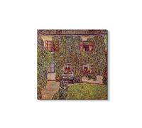 Artopweb EarthArt Materic 50 x 70 cm | Tableau matériel 3D effet brossé, léger et prêt à accrocher | Décoration de maison Art Design Italien Eco-Friendly - The House of Guard de Klimt Gustav