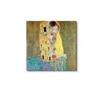 Artopweb EarthArt Materic 50 x 70 cm | Tableau matériel 3D effet brossé, léger et prêt à accrocher | Décoration de maison Art Design Italien Eco-Friendly - The Kiss 2" par Klimt Gustav