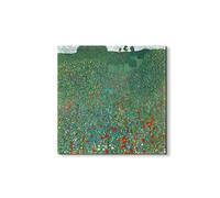Artopweb EarthArt Materic 50 x 70 cm | Tableau matériel 3D effet brossé, léger et prêt à accrocher | Décoration de maison Art Design Italien Eco-Friendly - Poppy Field de Klimt Gustav