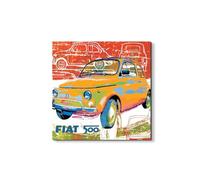 Artopweb EarthArt Materic 50 x 70 cm | Tableau matériel 3D effet brossé, léger et prêt à accrocher | Décoration de maison Art Design Italien Eco-Friendly - Fivehundred Orange Turbo par Art Studio