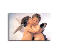 Artopweb EarthArt Materic 53 × 80 cm Tableau matériel 3D effet pinceau léger prêt à accrocher décoration maison art design italien écologique - Homage to Bouguereau - The first kiss I