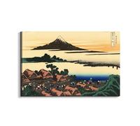 Artopweb EarthArt Materic 53 × 80 cm Tableau matériel 3D effet pinceau léger prêt à accrocher écologique - Dawn at Isawa in the Kai provinces de Hokusai Katsushika