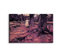 Artopweb EarthArt Materic 53 × 80 cm Tableau matériel 3D effet pinceau léger prêt à accrocher écologique - Girl in White in the Woods par Van Gogh Vincent