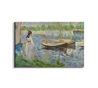Artopweb EarthArt Materic 53 × 80 cm Tableau matériel 3D effet pinceau léger prêt à accrocher écologique - His embankment at Argenteuil par Manet Édouard