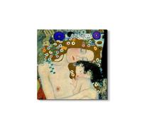 Artopweb EarthArt Materic 58 × 58 cm Tableau matériel 3D effet pinceau léger prêt à accrocher décoration maison art design italien écologique - Homage to Klimt - The Three Ages of Woman