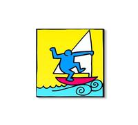 Artopweb EarthArt Materic 58 × 58 cm Tableau matériel 3D effet pinceau léger prêt à accrocher décoration maison art design italien écologique - Homage to Keith - Untitled. 1987 II