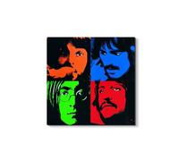 Artopweb EarthArt Materic 58 × 58 cm Tableau matériel 3D effet pinceau léger prêt à accrocher décoration maison art design italien écologique - Homage to The Beatles Charming par Art Studio