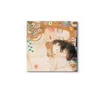 Artopweb EarthArt Materic 58 × 58 cm Tableau matériel 3D effet pinceau léger prêt à accrocher décoration maison art design italien écologique - Homage to Klimt - Three ages of life