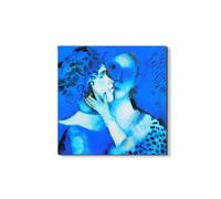 Artopweb EarthArt Materic 58 × 58 cm Tableau matériel 3D effet pinceau léger prêt à accrocher décoration maison art design italien écologique - Homage to Marc - The Blue Lovers