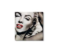 Artopweb EarthArt Materic 58 × 58 cm Tableau matériel 3D effet pinceau léger prêt à accrocher décoration maison art design italien écologique - Homage to Marilyn Red and White