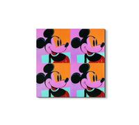 Artopweb EarthArt Materic 58 × 58 cm Tableau matériel 3D effet pinceau léger prêt à accrocher décoration maison art design italien écologique - Homage to Andy - Mickey Mouse d'Art Studio
