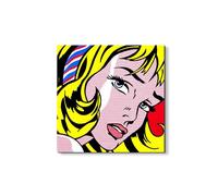 Artopweb EarthArt Materic 58 × 58 cm Tableau matériel 3D effet pinceau léger prêt à accrocher décoration maison art design italien écologique - Homage to Roy - Girl With Hair Ribbon. 1965"