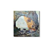 Artopweb EarthArt Materic 58 × 58 cm Tableau matériel 3D effet pinceau léger prêt à accrocher Eco-Friendly - The Rocky cliffs of Eìtretat (La Porte man) I de Monet Claude